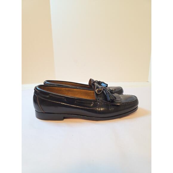 Classic COLE HAAN Hand Sewn U.S. Made Black Leather Loafers Tassels US Sz 11 D - Picture 6 of 16